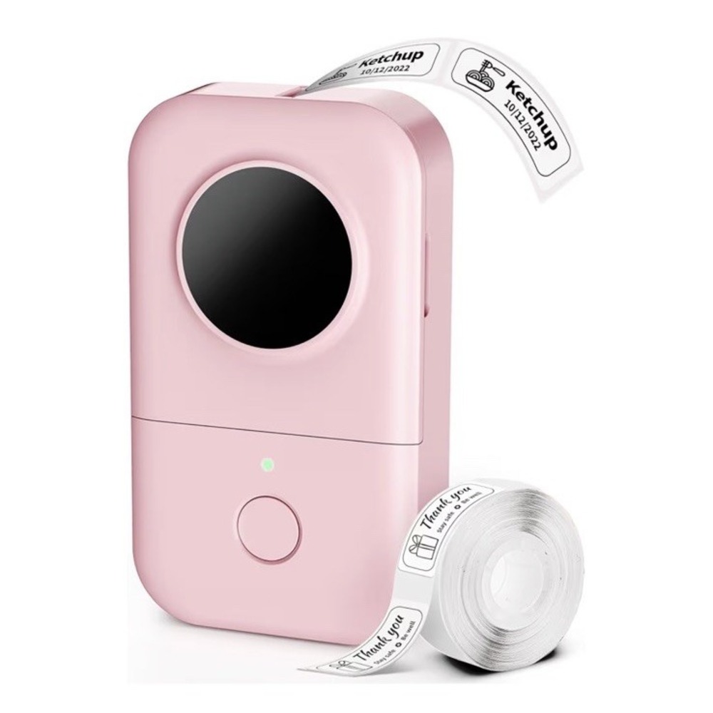 Label Maker Machine Portable Bluetooth Mini Thermal Label Printer Handheld Pink